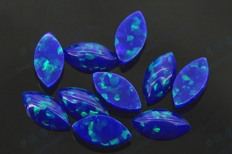 华港宝石 马眼平底素面澳宝opal 树叶形人造欧泊石宝石裸石fh09