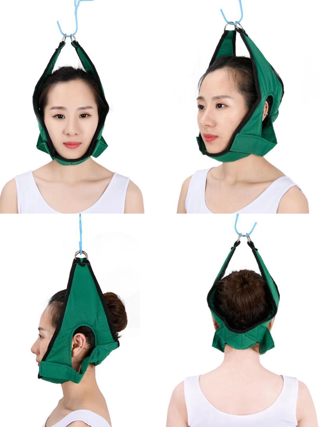 颈椎牵引带吊带家用加强型脖子固定拉伸脖套海绵粘扣吊带牵引头套