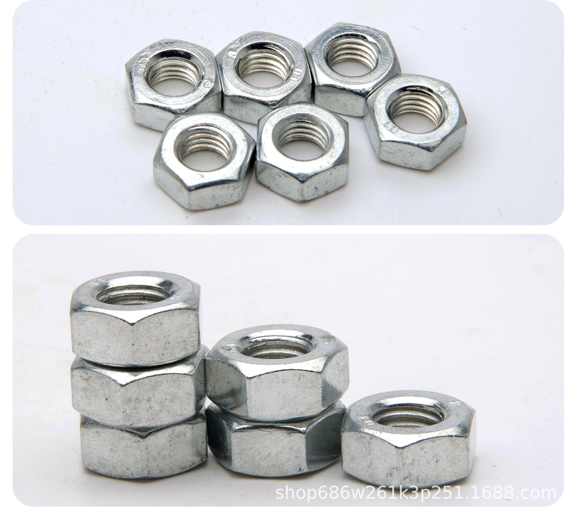 规格齐全 支持定制 国标 铁镀白锌/发黑/不锈钢 六角螺母螺帽