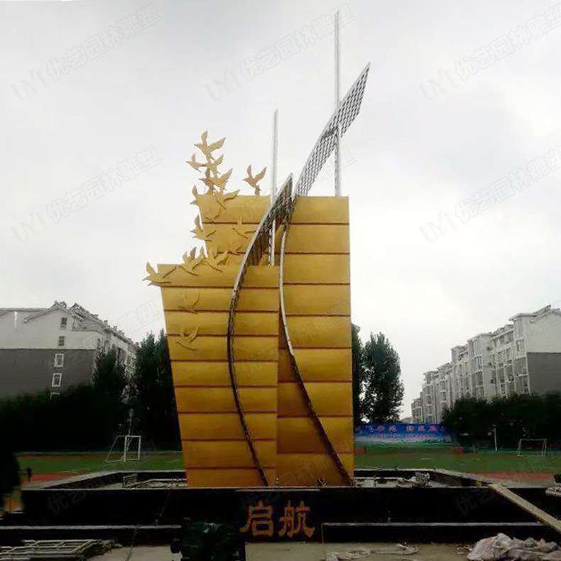 起航校园雕塑,不锈钢起航雕塑,扬帆起航雕塑,扬帆远航雕塑01