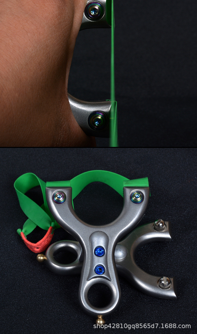 新款扁皮弹弓高精度掌中宝不锈钢整体数控大威力弹工架聚义弓社