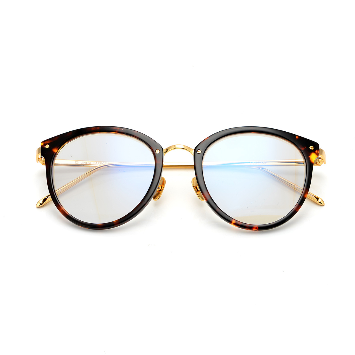 lindafarrow琳达法罗纯钛眼镜框架男女圆脸全框复古防蓝光眼镜251