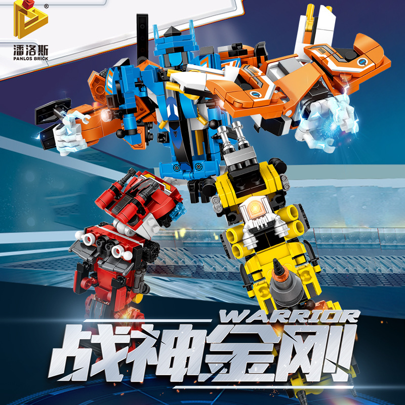 潘洛斯兼容乐高积木8合1战神金刚变形机器人免拆合体拼装积木玩具