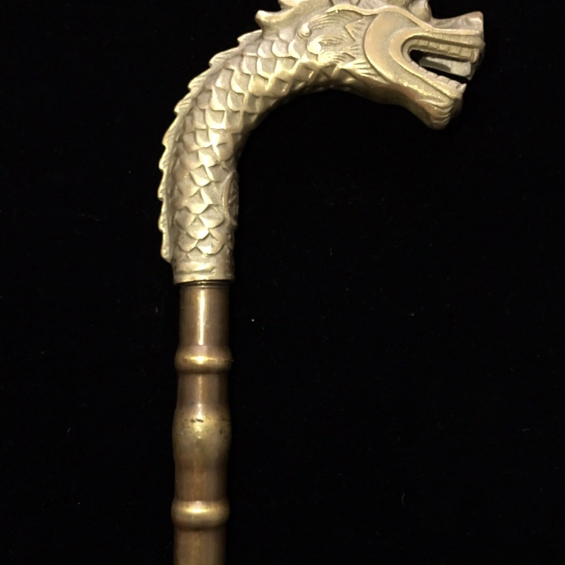 龙头拐杖古董古玩收藏仿古铜工艺品铜器摆件做旧地摊货批发