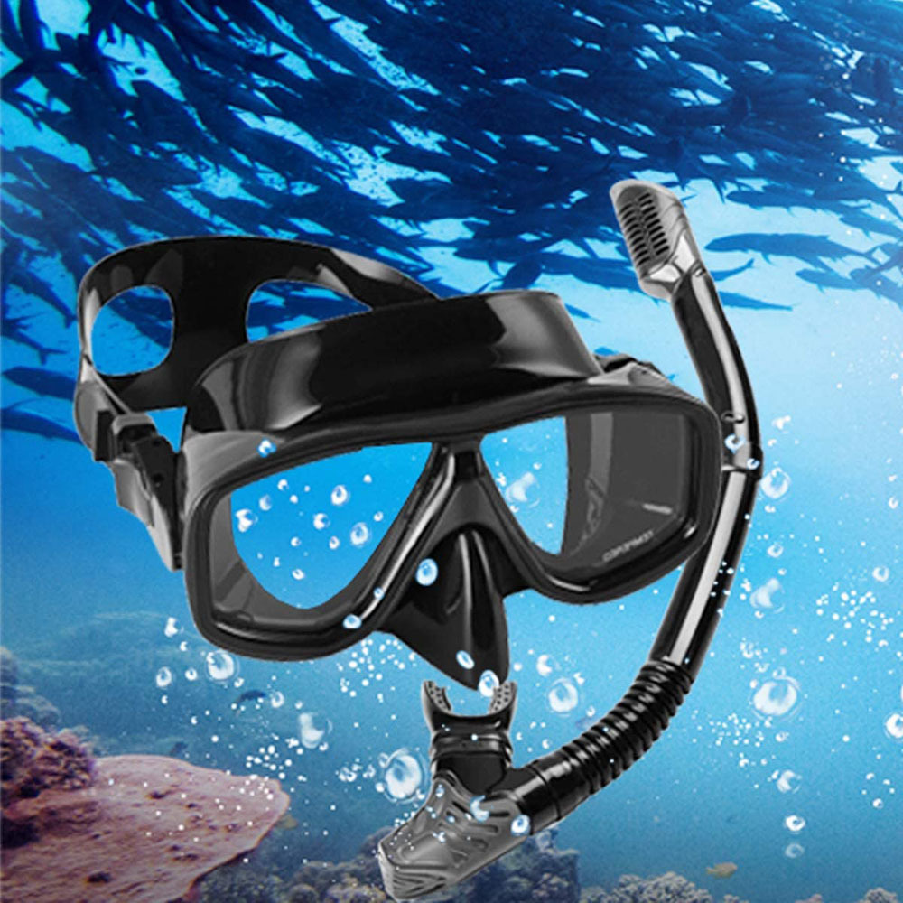 2020新款 硅胶 浮潜面具 全干式呼吸管套装 成人户外旅行装备