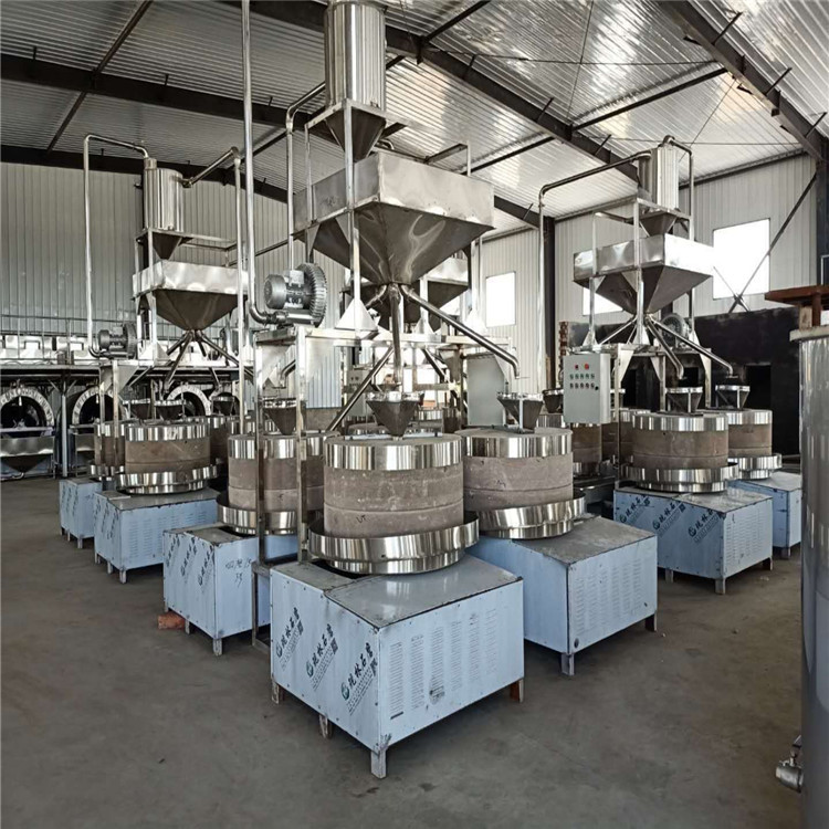 超市304不锈钢柜台石磨商场专用不锈钢石磨芝麻酱机柜子50小磨