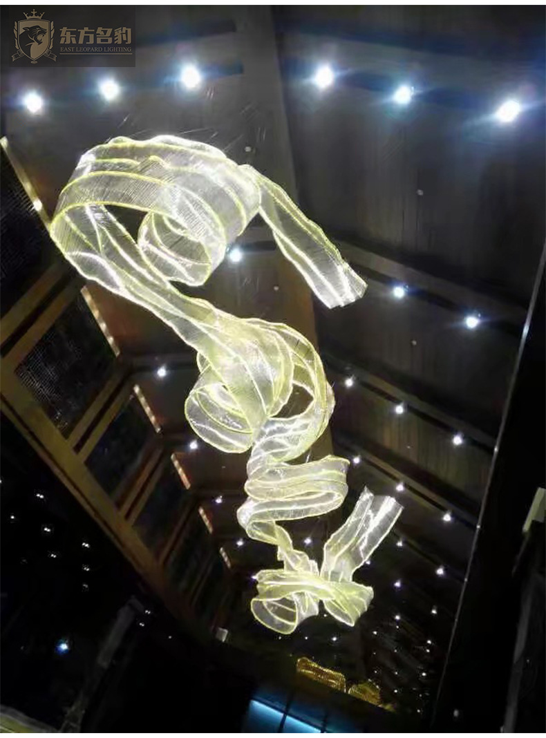 酒店售楼部会所工程定制灯led飘带造型艺术灯ktv吊灯玻璃水晶