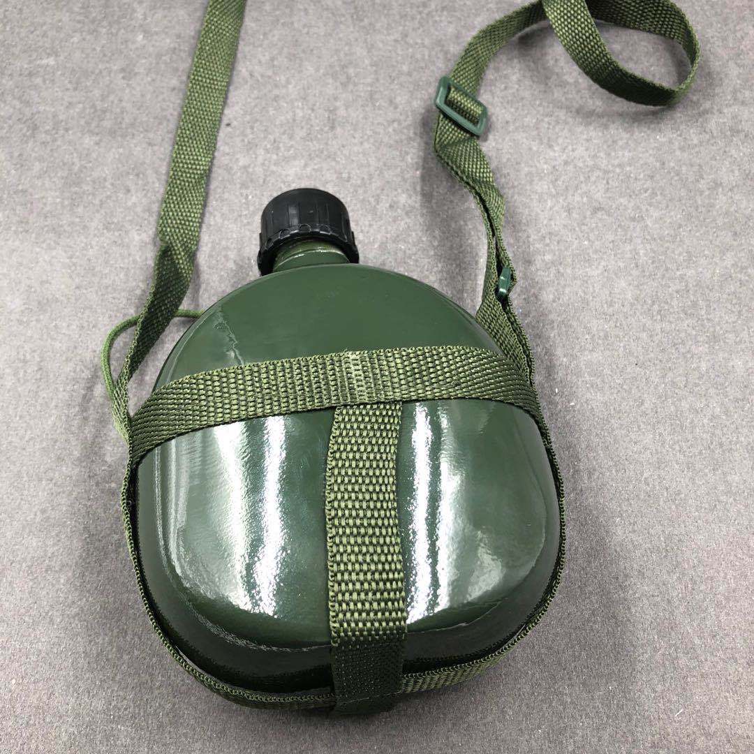 批发2l公斤87老式扁水壶户外军壶铝制登山学生大容量军训水壶代发