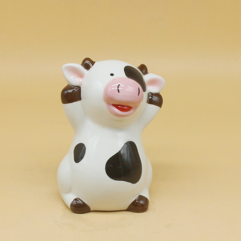 欧式招财牛存钱罐摆件创意客厅装饰儿童礼物可爱奶牛储蓄罐批发