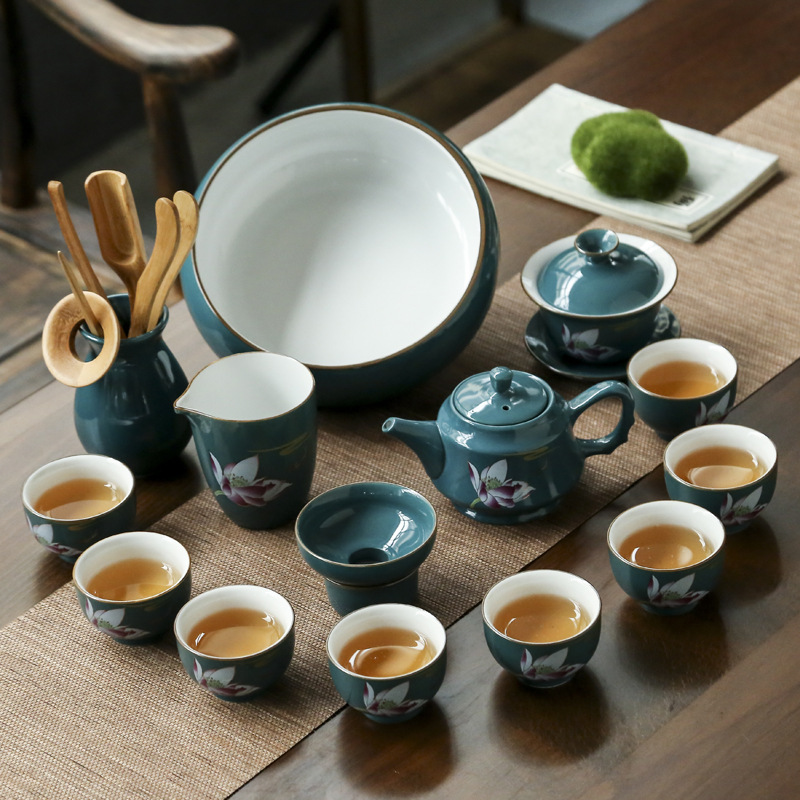 陶瓷茶具套装批发家用功夫茶具整套泡茶茶壶茶碗茶洗青瓷茶杯盖碗