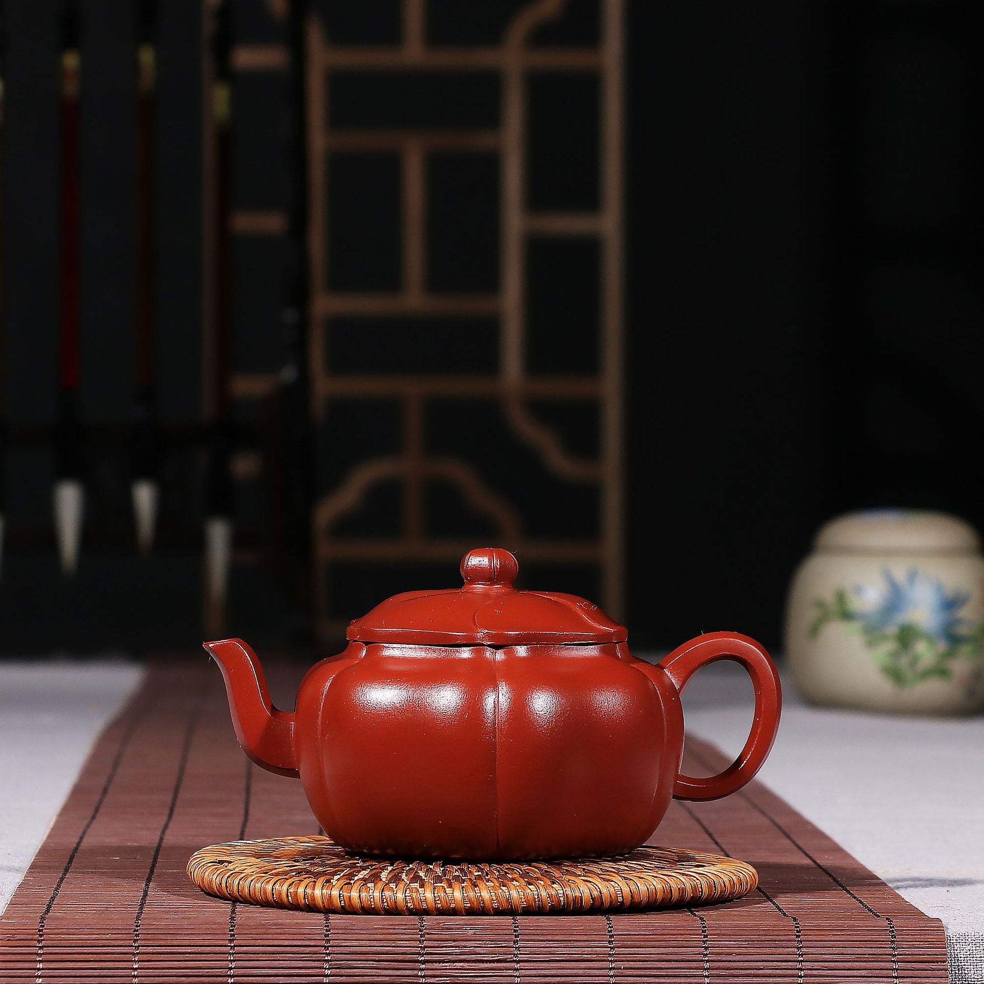 宜兴紫砂壶原矿大红袍筋纹旋花郝彤彤茶具批发一件代发跨境代购