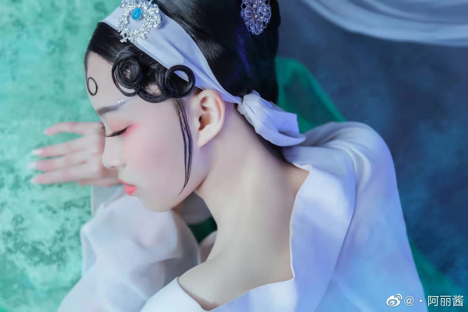 古装配饰刘海假发戏曲圈圈刘海鬓角盘子女人坊紫竹林同款边饰假发