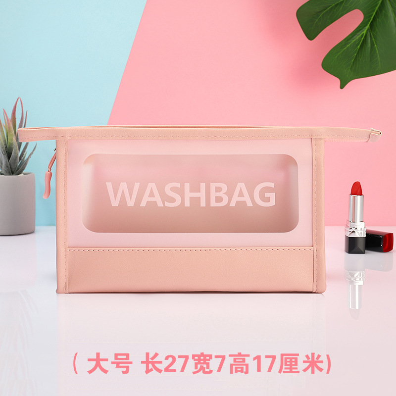 Transparent Cosmetic Bag Women's Online Red Ins Portable Cosmetics Buggy Bag Travel Large Capacity Wash Bag Printed Logo