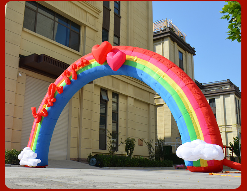 幼儿园活动充气拱门 婚庆卡通气模彩虹门节日庆典气球活动拱门