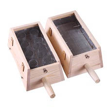 包邮实木加高弧形8柱针孔艾灸盒木家庭式木制温灸盒艾灸器具仪