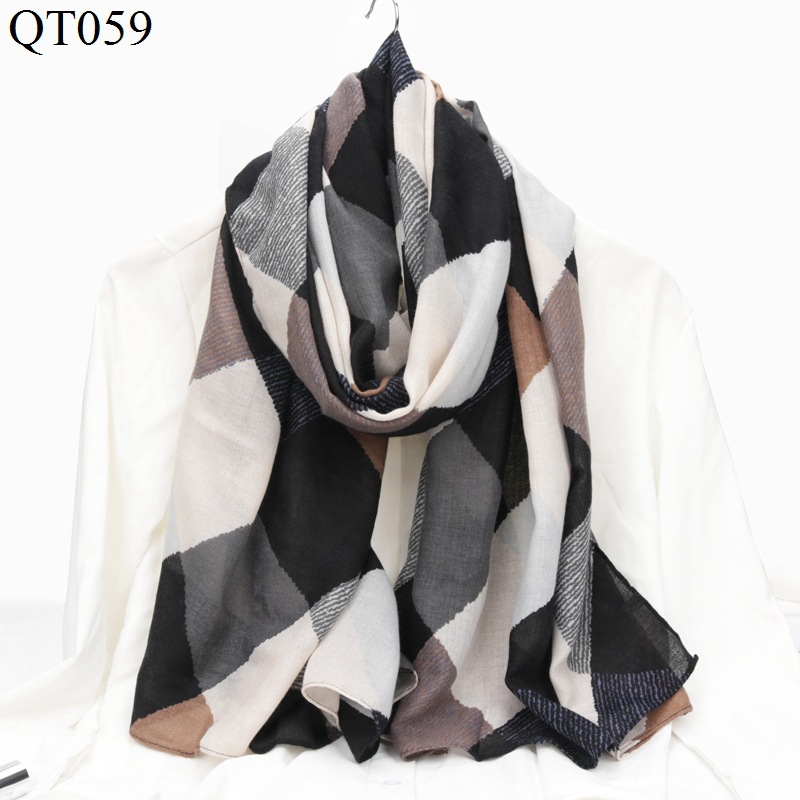 New Korean Style Cotton and Linen Scarf Women's Fashion Trendy Plaid Scarf Shawl Dual-Use Hot Selling Warm Scarf Scarf