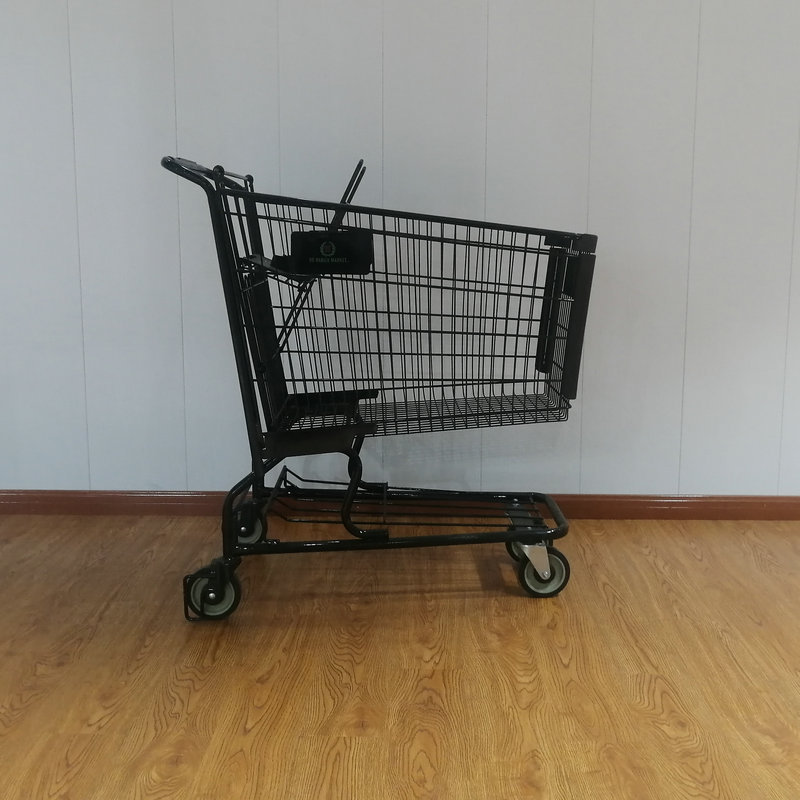 美式购物车150l超市商场便利店购物车 手推车四轮购物手推车