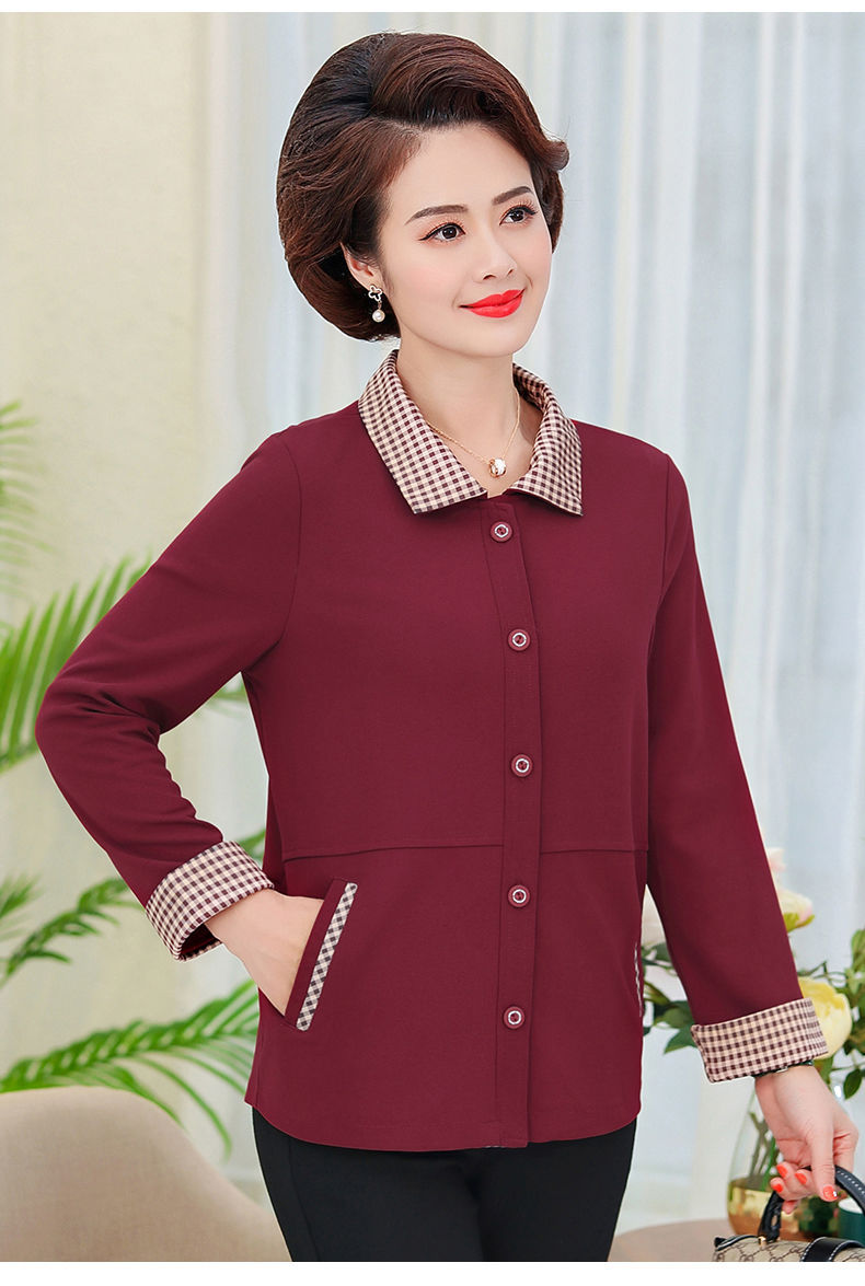妈妈装夹克外套女春秋款中老年洋气风衣褂子女新款妈妈装女装上衣