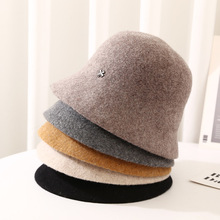 高品质羊毛帽子秋冬新款毛呢渔夫帽简约休闲羊绒盆帽圆顶时装礼帽