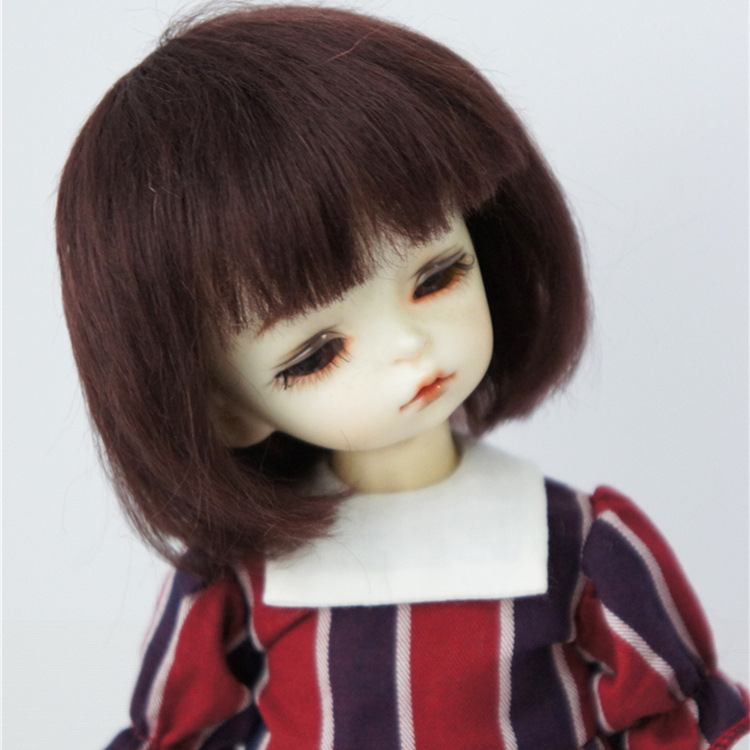巨尤素bjd陶瓷sd娃娃假发ob11马海毛娃用学生发bobo头假毛jd042