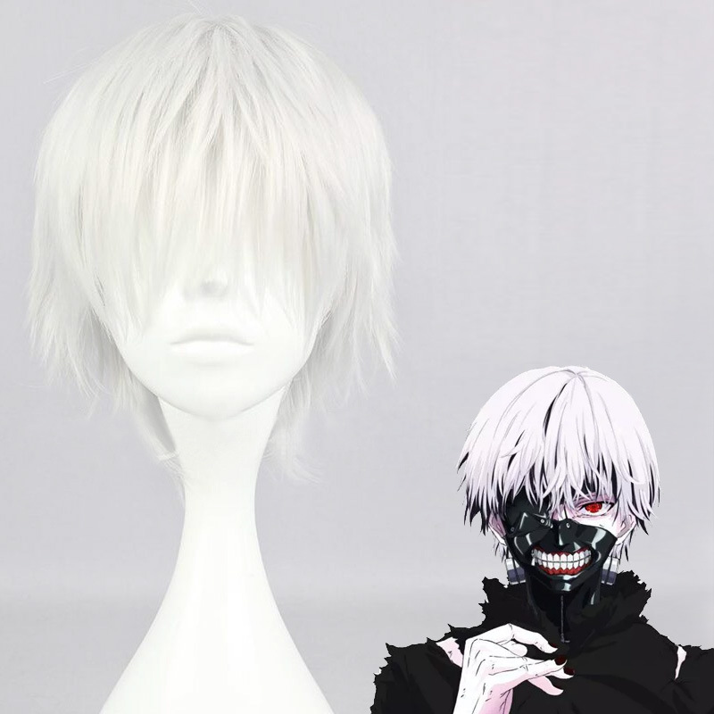 东京食尸鬼喰种cos假发金木研银白色wig短发cosplay动漫假毛