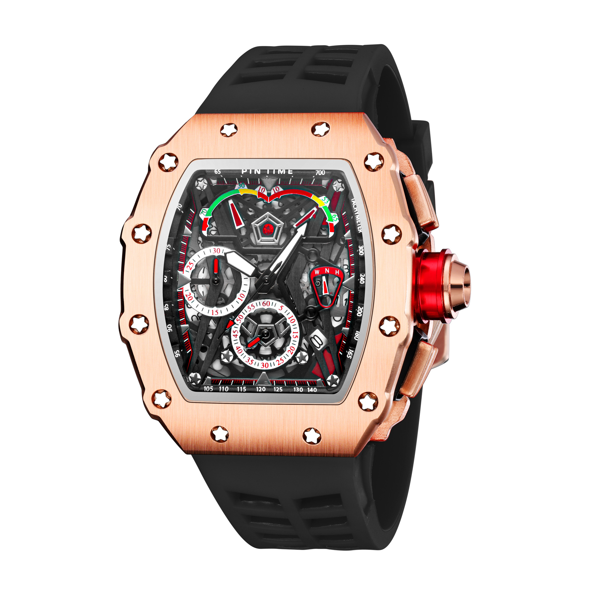 新款运动腕表男士手表摩托车手表防水橡胶表带大表盘超酷设计帅