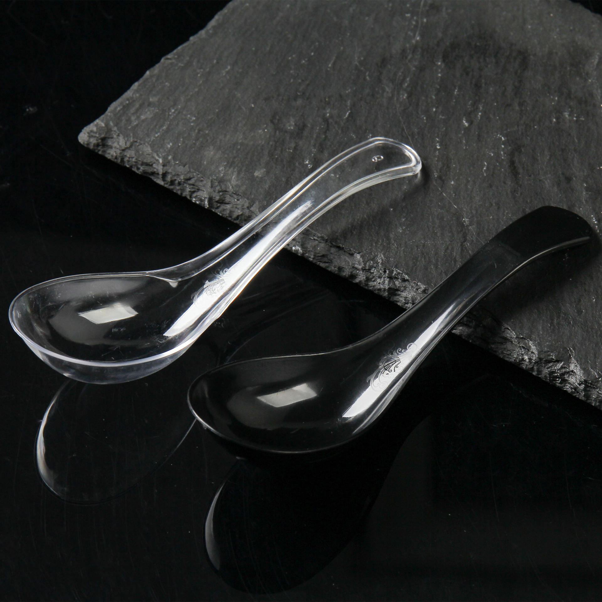 塑料加厚一次性勺子外卖独立包装透明汤勺汤匙调羹航空水晶小勺子