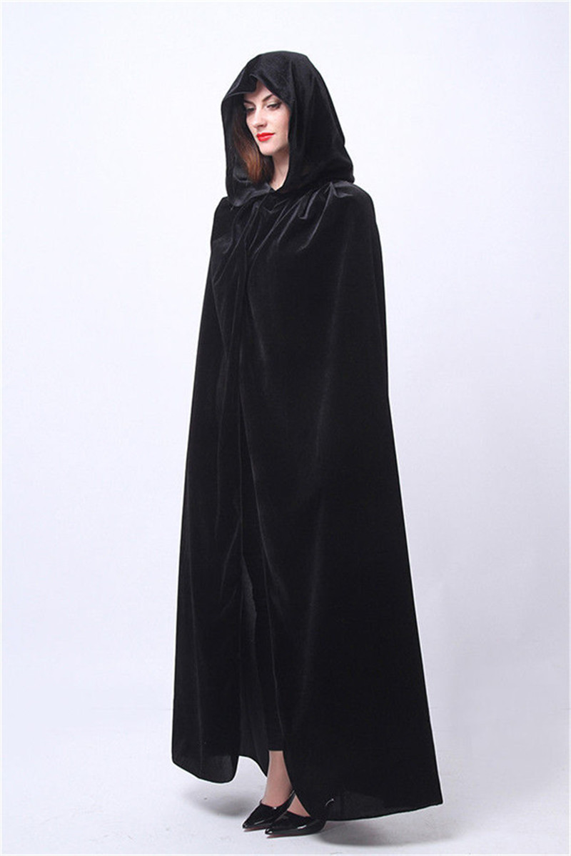 2019天鹅绒薄款黑色万圣节披风斗篷新娘披肩工厂来图定制