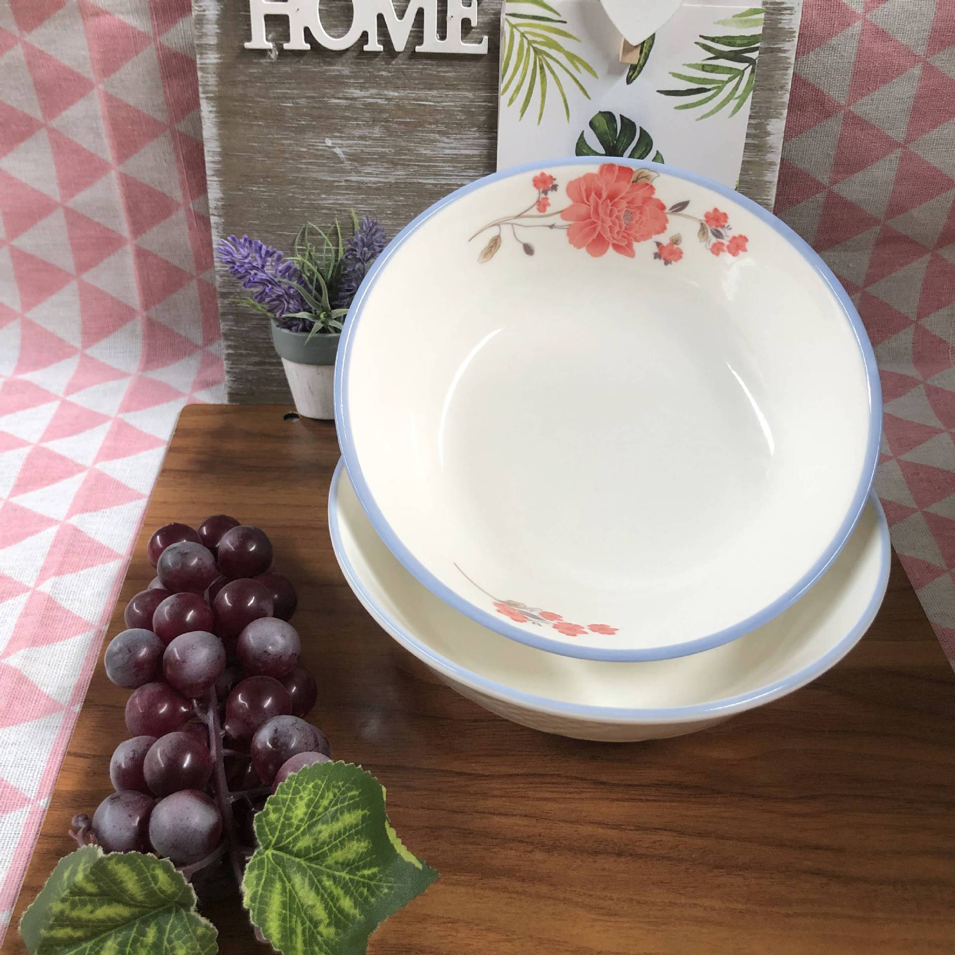 山西欣宇釉中彩7寸航空碗酒店厨房家用陶瓷碗 陶瓷餐具碟碗盘批发