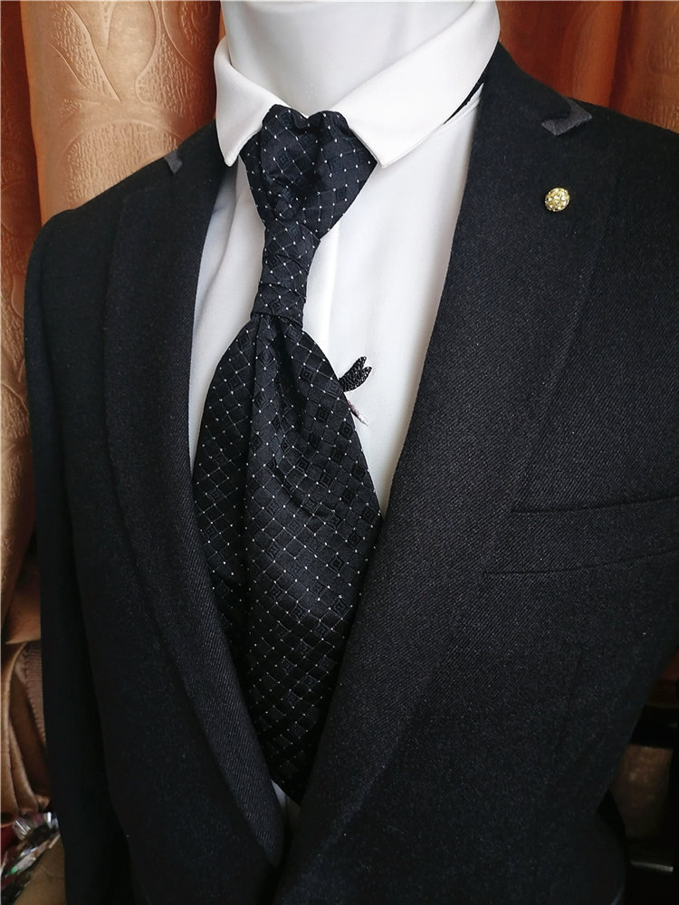 方佑免打结领带波点领带喜庆婚礼领带男士新郎结婚领带