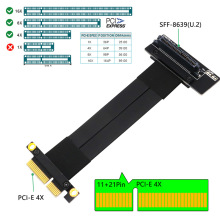 SFF-8639 U.2转PCI-E 4X延长线 PCI-E 4X 转U.2 SFF-8639全速稳定