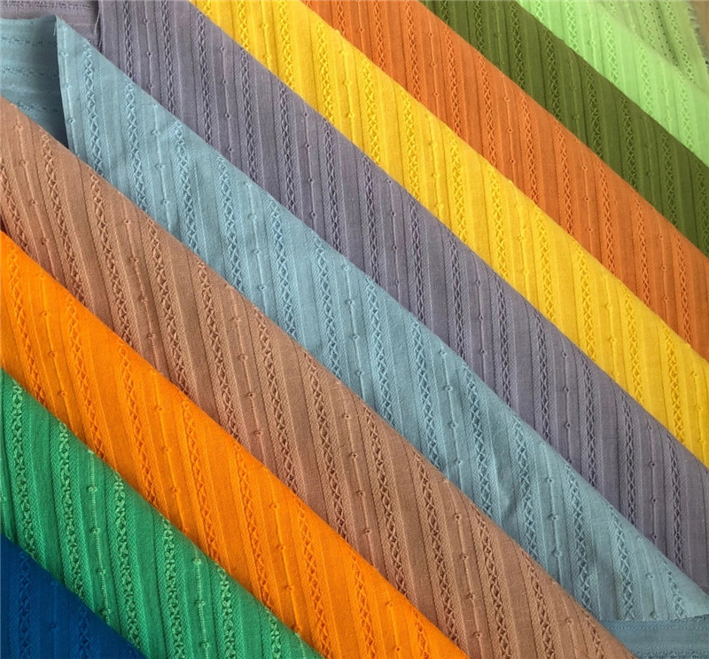 新品茶靡条沙罗色织提花布 全棉梭织女装童装衬衫连衣裙吊带面料