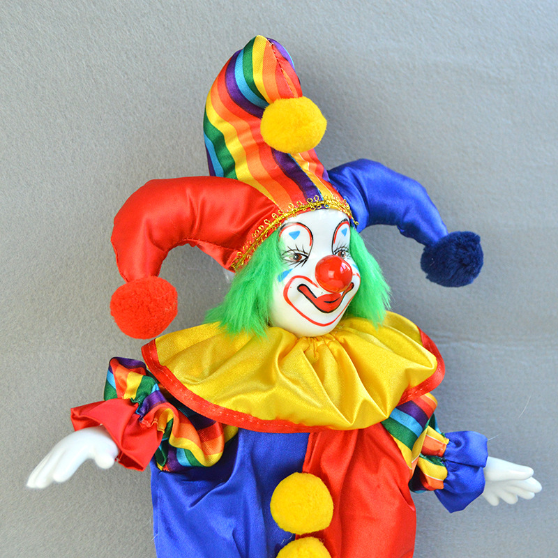 a14-a 12寸欧美陶瓷小丑玩偶摆件娃娃马戏纪念品跨境电商礼物手工