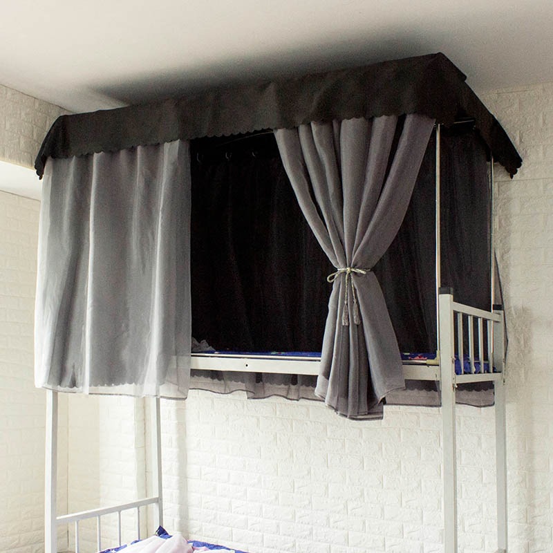 大学生床帘开学加纱双层遮光帘宿舍下上铺寝室ins公主风冷淡