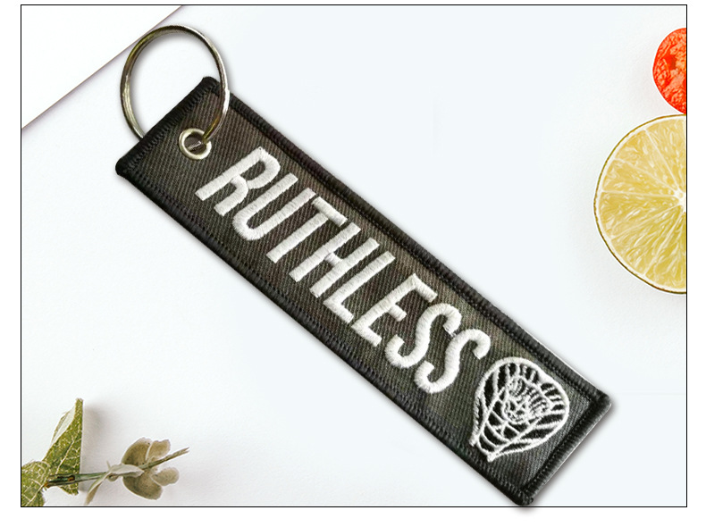 logo刺绣定制 刺绣钥匙扣 织唛钥匙扣 双面绣花航空创意挂件