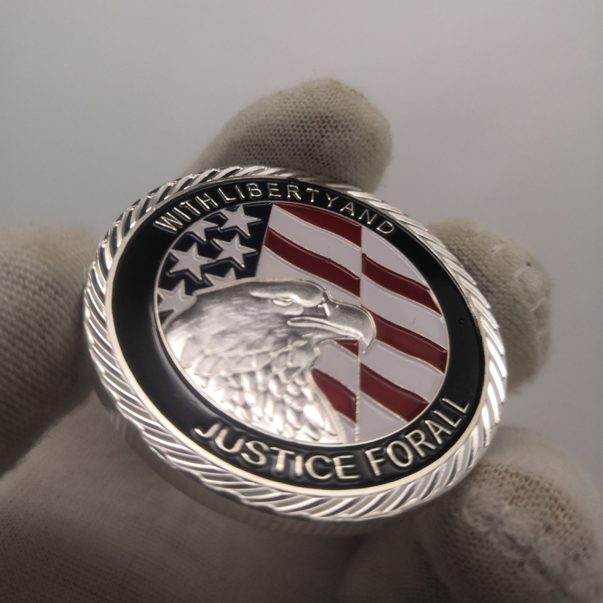 现货订制勋章钱币911双子塔世贸中心纪念币镀银币鹰头纪念章