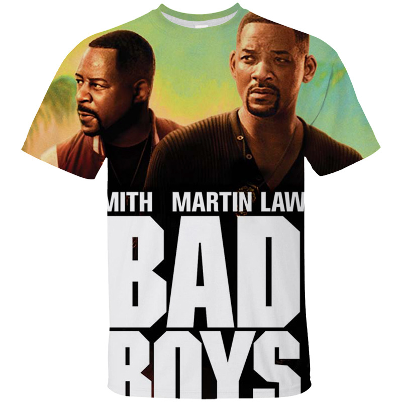 bad boys for life 绝地战警 3d数码印花童装t恤短袖衣服