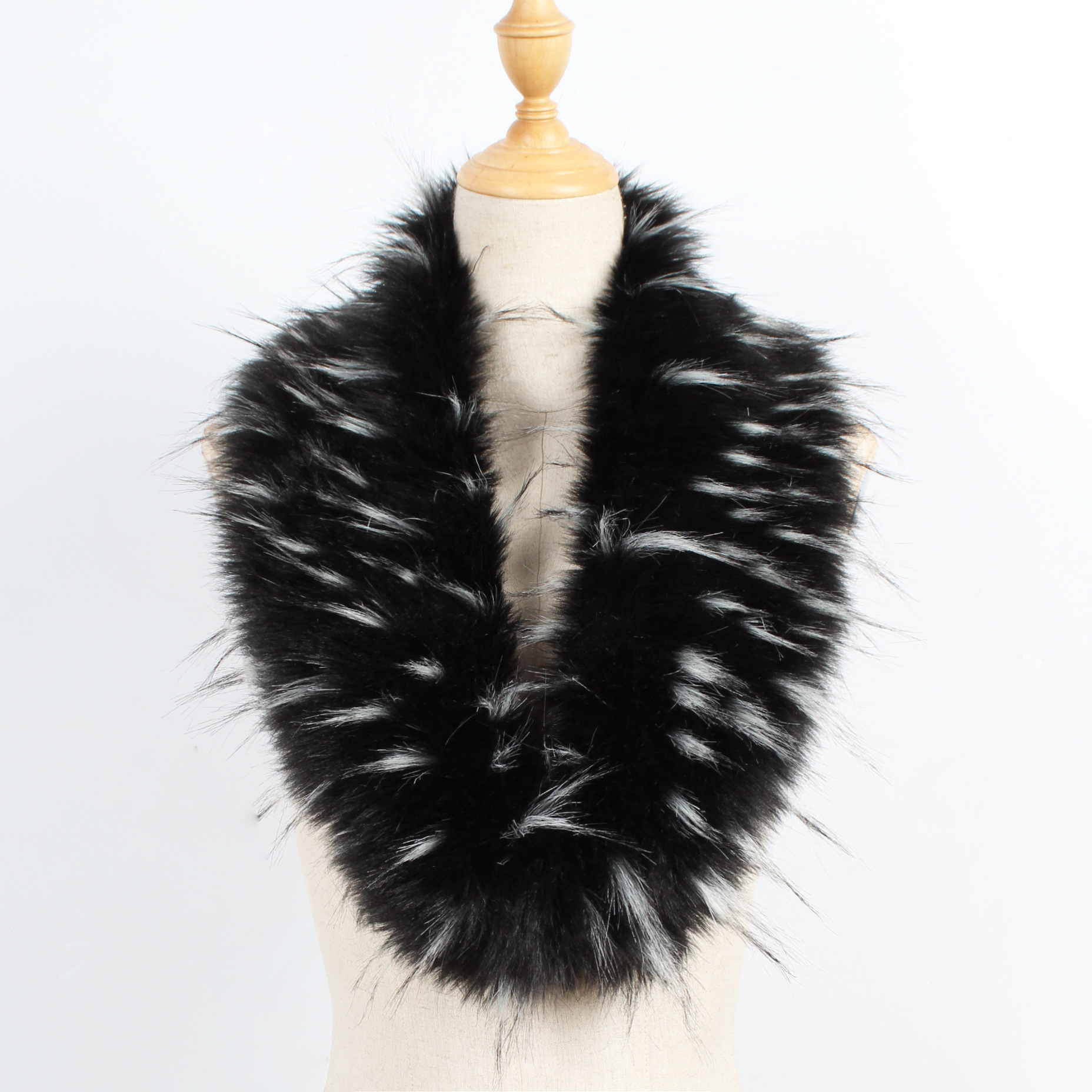 p0025皮草毛领子仿狐狸毛本色领子帽条直领青果领仿毛领子批发