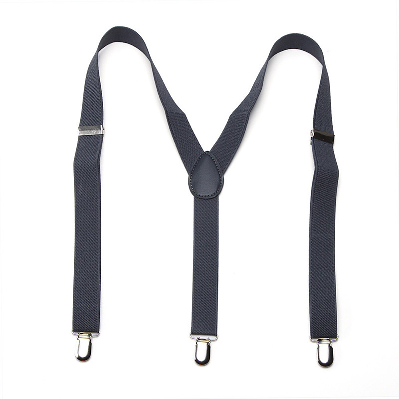 Candy Color Trendy Three-Clip Strap Unisex Monochrome Stretch Strap Clip Suit Pants Strap Elastic Suspenders Trendy