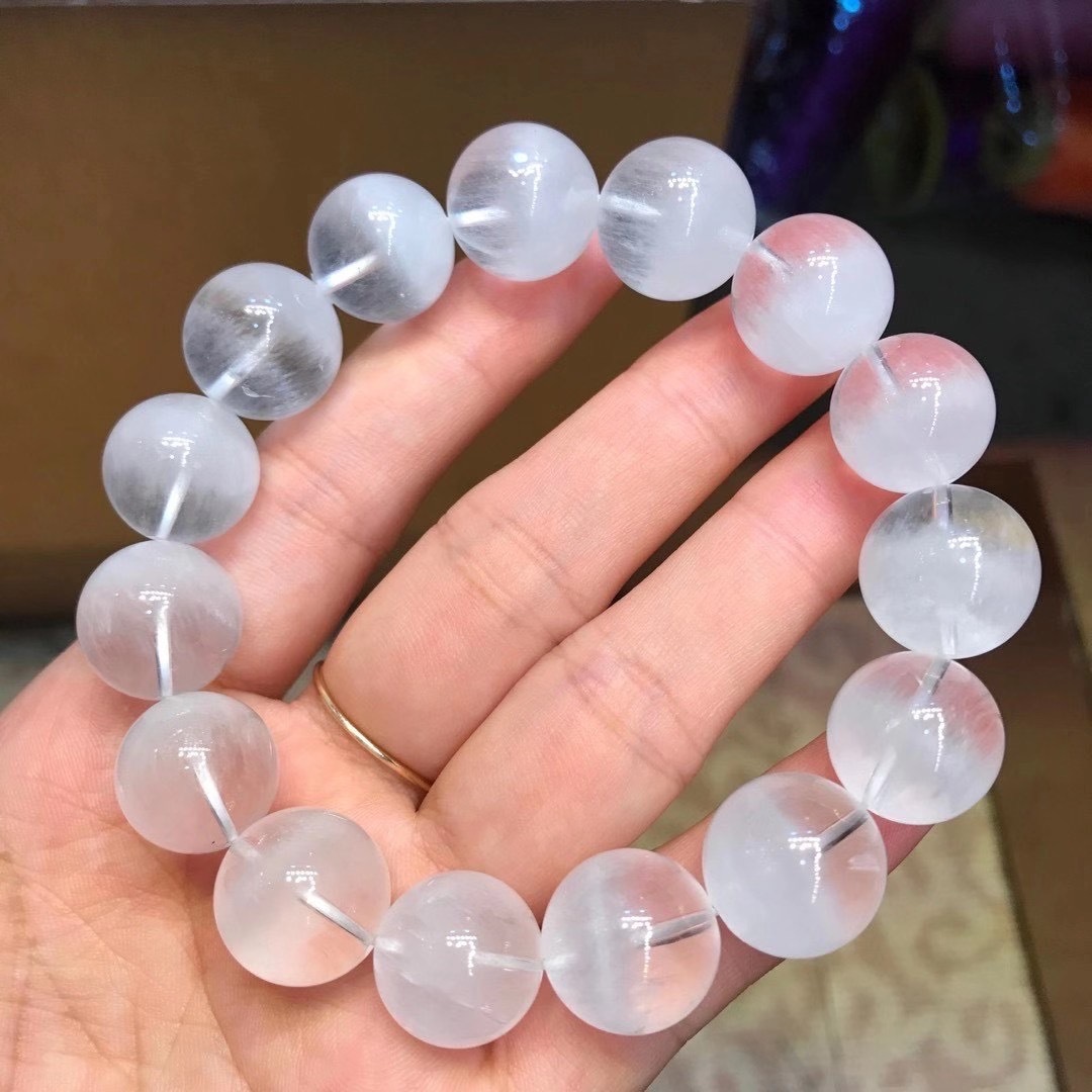 福盛源珠宝水晶白兔毛聚宝盆手链简单自然男女款手串饰品厂家批发