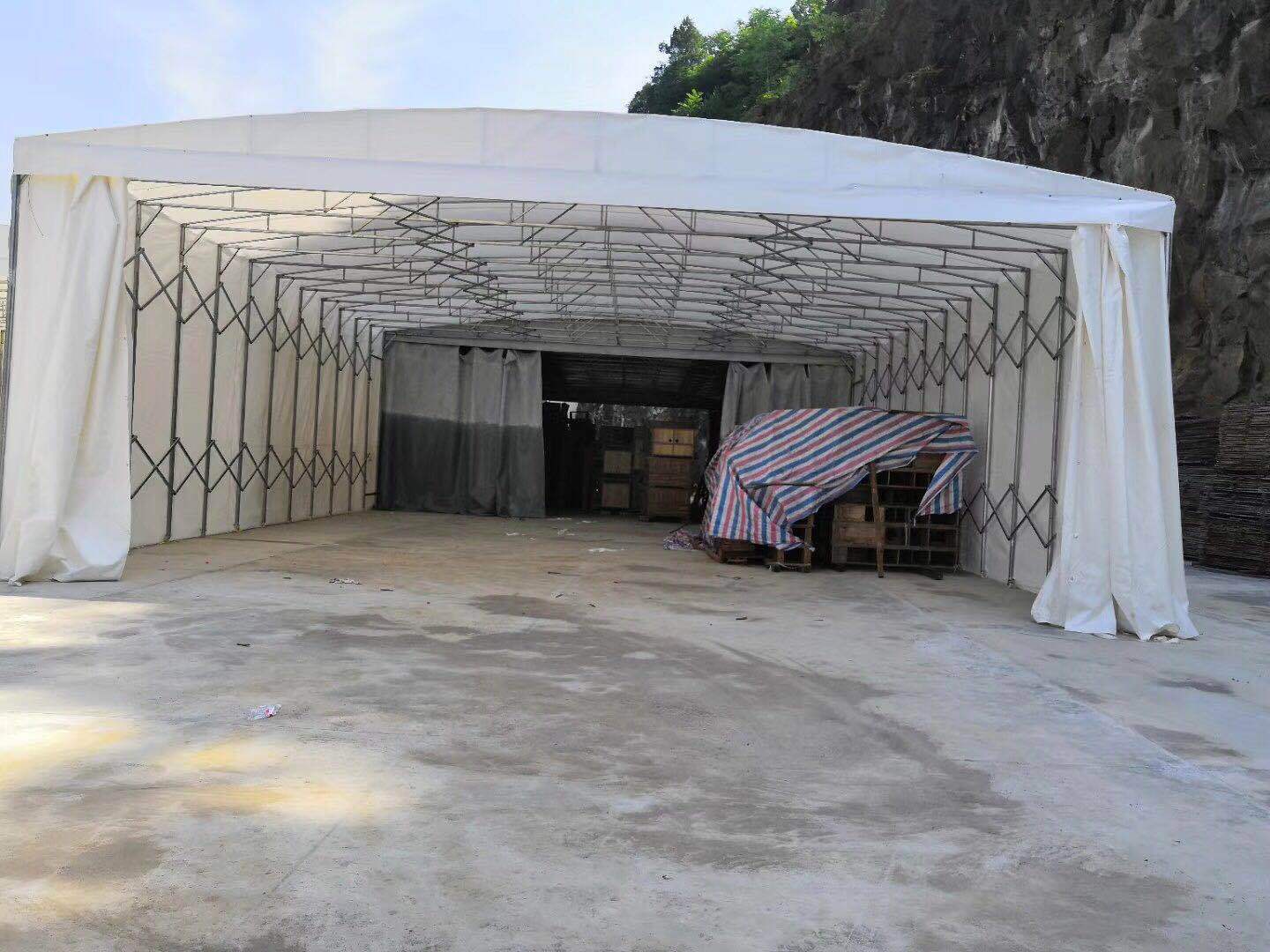 工厂临时仓库移动大棚移动推拉棚电动推拉棚