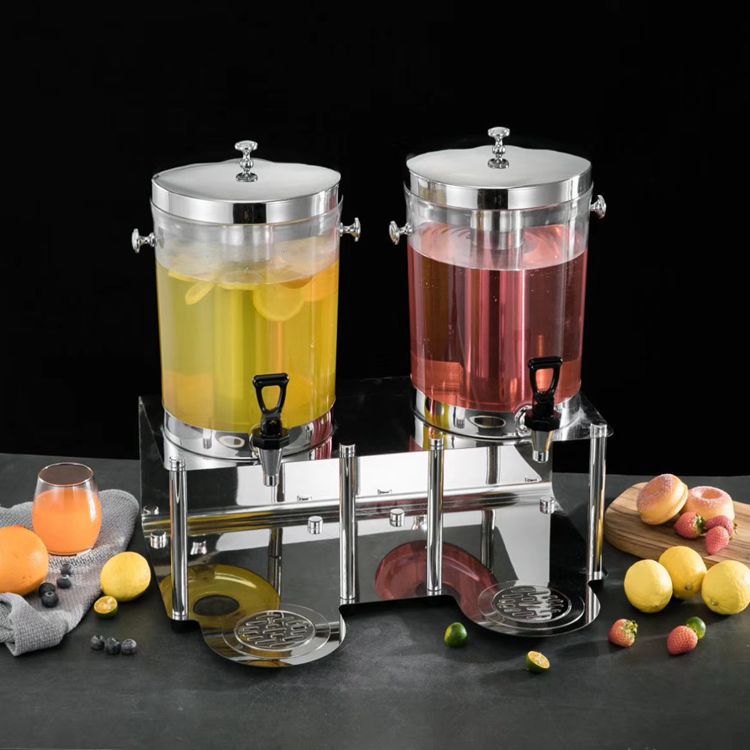 精钢8l果汁鼎单头双头 酒店自助餐饮料机 商用咖啡果汁冷热饮料机