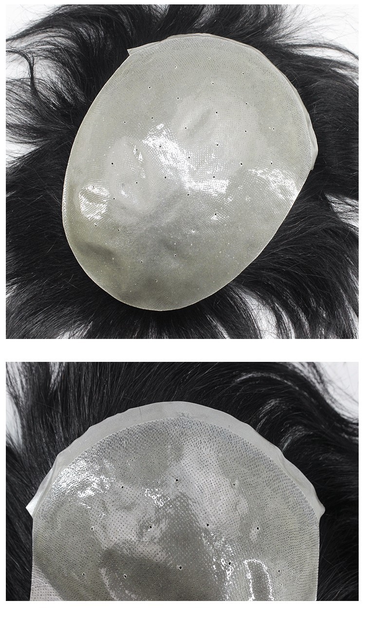 跨境欧美假发 前微针生物头皮假发男士补发块 前额发际线厂家批发