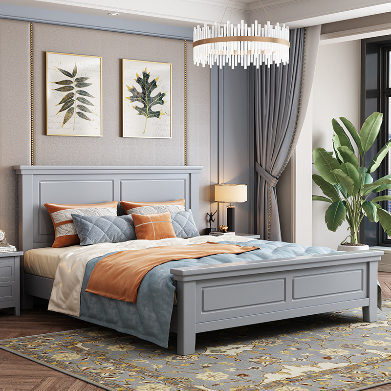 欧式实木床1.8米主卧现代简约1.5米卧室单人床美式高箱储物公主床