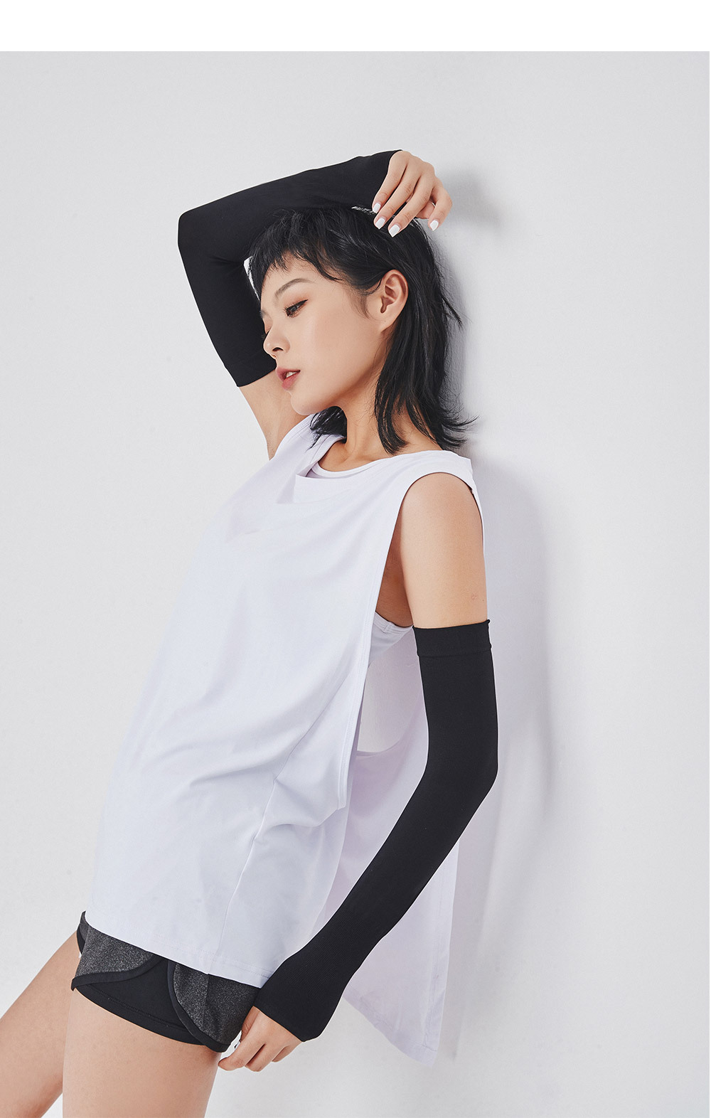 纯色冰丝袖防晒袖套夏季男女士手套户外骑行运动开车韩版手臂套袖