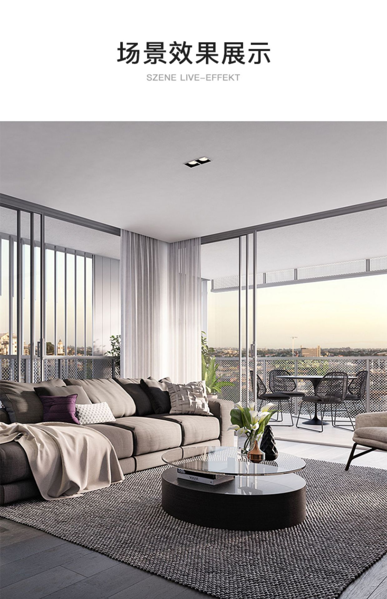 嵌入式斗胆灯方形单头双头客厅家用防眩天花吊顶格栅cob射灯高显