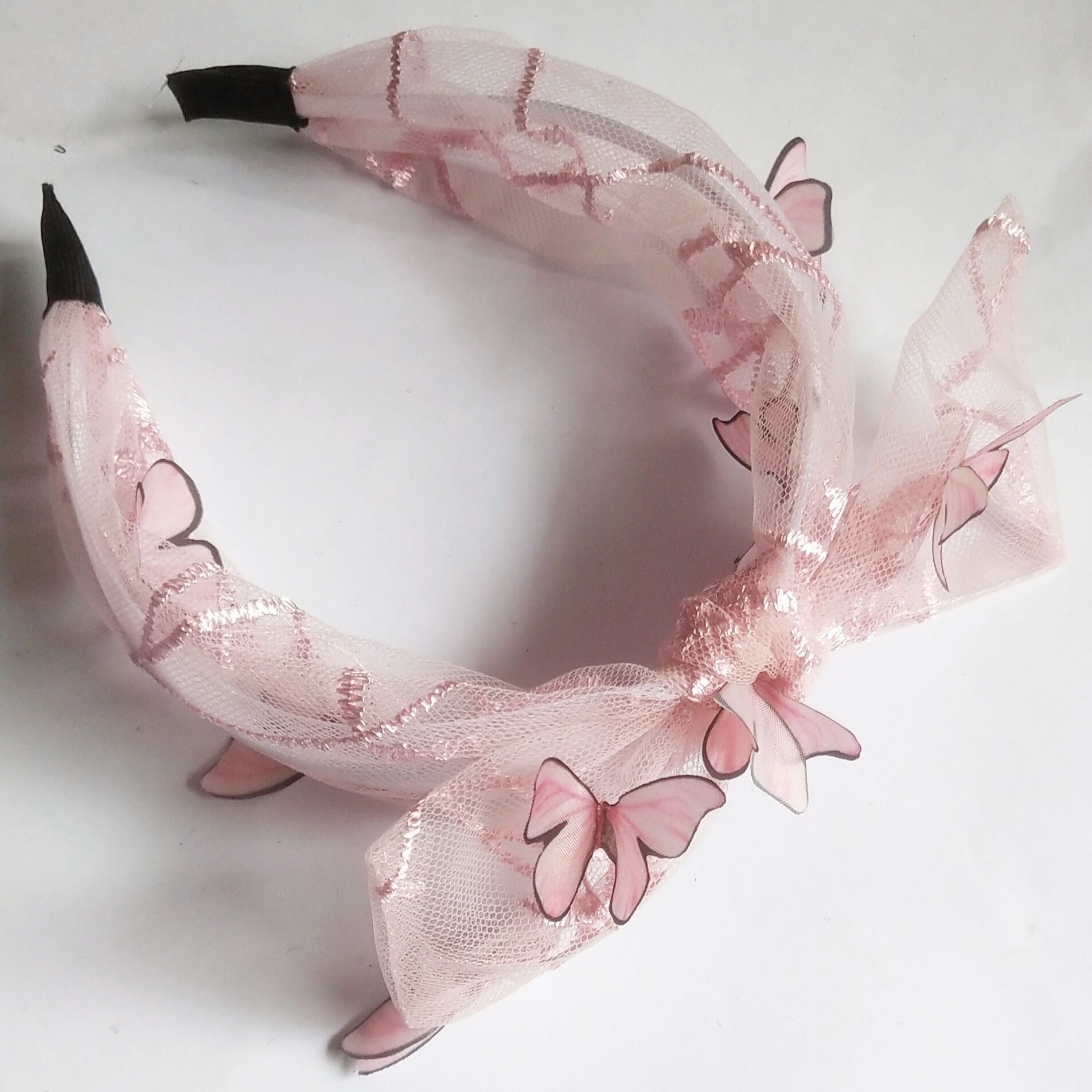 韩版透明发箍可爱彩色点点多色皱皱头箍蝴蝶结发夹hsqs-464