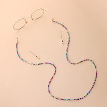 欧美跨境饰品 多功能彩色米珠眼镜固定器 女士面罩口罩双用链条