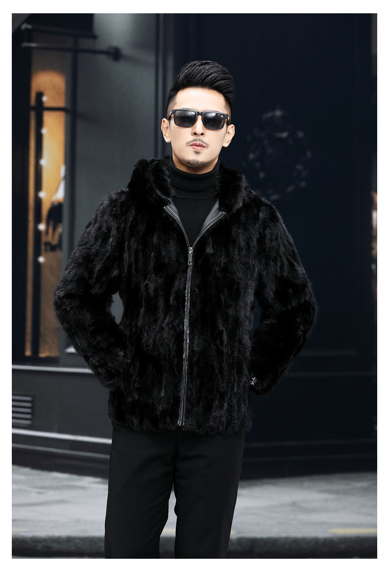 冬季貂皮大衣男海宁皮衣男士绵羊皮夹克水貂内胆皮草中年外套