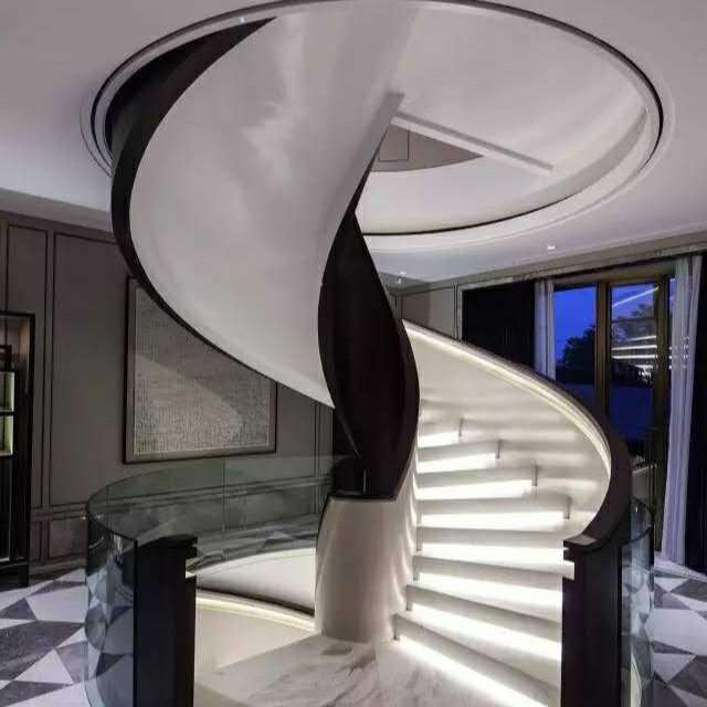 厂家定制钢结构大型螺旋旋转式楼梯 各类不锈钢异形弧形楼梯